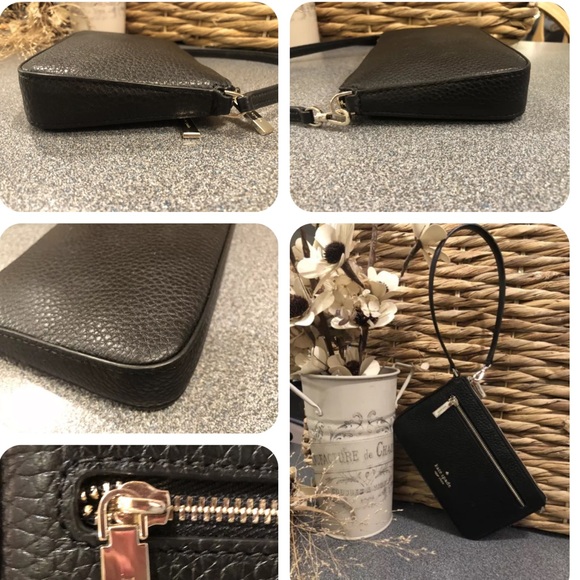Kate Spade New York LEILA Convertible Wristlet Bag Black Pebbled Leather NWOT - Picture 4 of 6